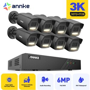 Annke - 3K 8 Channel 8 Cameras PoE Security System, 30721728 Resolution,Color & ir Night Vision,Built-in Microphone Human & Vehicle Detection- no hdd Annke - 3K 8 Channel 8 Cameras PoE Security System, 30721728 Resolution,Color & ir Night Vision,Built-in Microphone Human & Vehicle Detection- no hdd