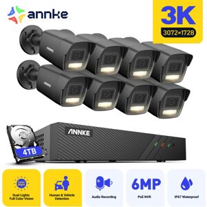 Annke - 3K 8 Channel 8 Cameras PoE Security System, Color & ir Night Vision, Built-in Microphone - 4TB hdd Annke - 3K 8 Channel 8 Cameras PoE Security System, Color & ir Night Vision, Built-in Microphone - 4TB hdd