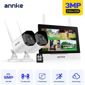 Annke - 3MP Wireless Security Camera System with Two-Way Audio Motion Detection 64GB sd Card Annke - 3MP Wireless Security Camera System with Two-Way Audio Motion Detection 64GB sd Card