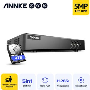 Annke - 5-in-1 H.265+ cctv dvr Supports 16CH Analog and 2CH ip Cameras - 4TB hdd Annke - 5-in-1 H.265+ cctv dvr Supports 16CH Analog and 2CH ip Cameras - 4TB hdd