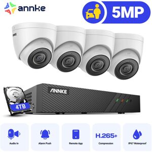 Annke - 5MP 8 Channel PoE Security System with 4 Turret Cameras, IP67 Waterproof,Built-in Mic & sd Card Slot - 4TB hdd Annke - 5MP 8 Channel PoE Security System with 4 Turret Cameras, IP67 Waterproof,Built-in Mic & sd Card Slot - 4TB hdd