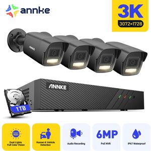 Annke - 8 Channel 3K 4 Cameras PoE Security System,30721728 Resolution, Human & Vehicle Detection,Color & ir Night Vision,IP67 - 1TB hdd Annke - 8 Channel 3K 4 Cameras PoE Security System,30721728 Resolution, Human & Vehicle Detection,Color & ir Night Vision,IP67 - 1TB hdd