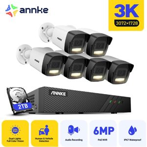Annke - 8 Channel 3K 6 Cameras PoE Security System,Built-in Microphone,Color & ir Night Vision,IP67 - 2TB hdd Annke - 8 Channel 3K 6 Cameras PoE Security System,Built-in Microphone,Color & ir Night Vision,IP67 - 2TB hdd