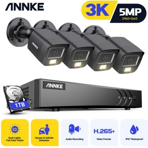 Annke - 8CH Video Security System 5MP H.265+ 5 in 1 dvr Recorder 3K Camera Outdoor Waterproof Protection cctv Kit 4Camera - 1TB hdd Annke - 8CH Video Security System 5MP H.265+ 5 in 1 dvr Recorder 3K Camera Outdoor Waterproof Protection cctv Kit 4Camera - 1TB hdd