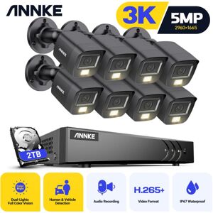 Annke - 8CH Video Security System 5MP H.265+ 5 in 1 dvr Recorder Outdoor 3K Camera Waterproof Protection cctv Kit 8Camera - 2TB hdd Annke - 8CH Video Security System 5MP H.265+ 5 in 1 dvr Recorder Outdoor 3K Camera Waterproof Protection cctv Kit 8Camera - 2TB hdd