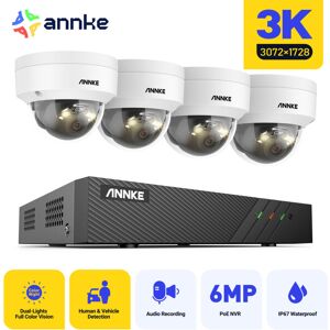 Annke - Outdoor H.265+ 3K ip 4 Dome Cameras 2.8mm Lens,AI Human/Vehicle Detection,Built-in microphone,Waterproof IP67 - no hdd Annke - Outdoor H.265+ 3K ip 4 Dome Cameras 2.8mm Lens,AI Human/Vehicle Detection,Built-in microphone,Waterproof IP67 - no hdd