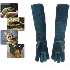 Csparkv - Anti-Bite Animal Handling Gloves, 60cm Multi-Purpose Leather Work Gloves for Welding, Gardening or Handling Csparkv - Anti-Bite Animal Handling Gloves, 60cm Multi-Purpose Leather Work Gloves for Welding, Gardening or Handling