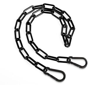 Tinor - Anti-theft chain for gate, 1 m chain, black metal chain with 2 detachable carabiners, heavy duty stainless steel chain for outdoor fence, Tinor - Anti-theft chain for gate, 1 m chain, black metal chain with 2 detachable carabiners, heavy duty stainless steel chain for outdoor fence,