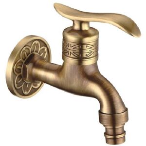 SHUNLI Antique Style Brass Washing Machine Faucet, Wall Mounted Washing Machine Cold Water Tap Bathroom Use SHUNLI Antique Style Brass Washing Machine Faucet, Wall Mounted Washing Machine Cold Water Tap Bathroom Use