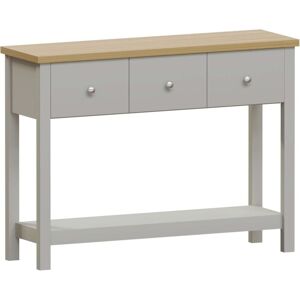 Home Discount - Arlington 3 Drawer Console Table With Shelf Side End Hallway Table, Grey Home Discount - Arlington 3 Drawer Console Table With Shelf Side End Hallway Table, Grey