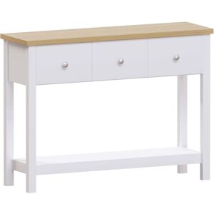 Home Discount - Arlington 3 Drawer Console Table With Shelf Side End Hallway Table, White Home Discount - Arlington 3 Drawer Console Table With Shelf Side End Hallway Table, White