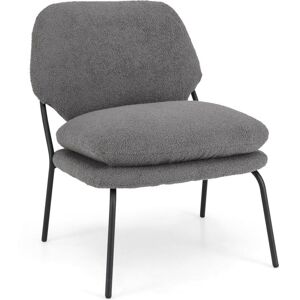 Costway - Armless Accent Chair Teddy Fleece Fabric Upholstered Leisure Chair-Grey Costway - Armless Accent Chair Teddy Fleece Fabric Upholstered Leisure Chair-Grey