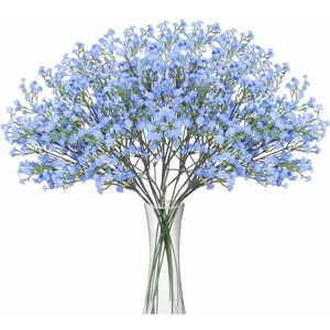 Hoopzi - Artificial Baby Breath Flowers Fake Gypsophila Bouquets 12 Pcs Fake Real Touch Flowers for Wedding Decor diy Home Party(Blue) Hoopzi - Artificial Baby Breath Flowers Fake Gypsophila Bouquets 12 Pcs Fake Real Touch Flowers for Wedding Decor diy Home Party(Blue)