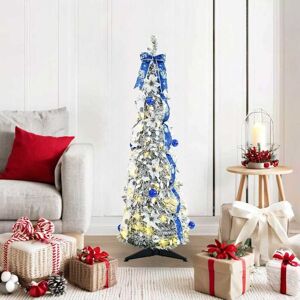 Artificial Christmas Tree with 50 LEDs White 120 cm PVC vidaXL Artificial Christmas Tree with 50 LEDs White 120 cm PVC vidaXL