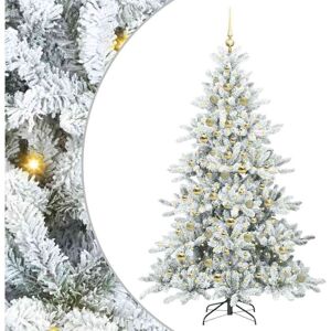 Artificial Hinged Christmas Tree with 300 LEDs 210 cm PVC vidaXL Artificial Hinged Christmas Tree with 300 LEDs 210 cm PVC vidaXL