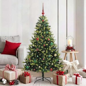 Artificial Hinged Christmas Tree 150 LEDs Green 150 cm vidaXL Artificial Hinged Christmas Tree 150 LEDs Green 150 cm vidaXL