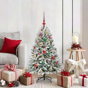 Artificial Christmas Tree Green and White 120 cm PVC and Metal vidaXL Artificial Christmas Tree Green and White 120 cm PVC and Metal vidaXL