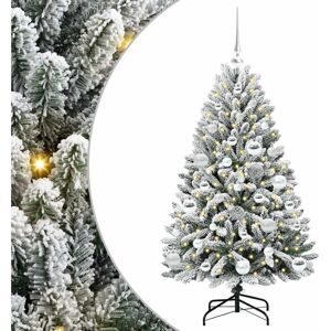 Artificial Christmas Tree Green and White 120 cm PVC and Metal vidaXL Artificial Christmas Tree Green and White 120 cm PVC and Metal vidaXL