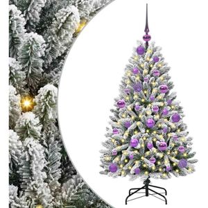 Artificial Christmas Tree Green and White 120 cm PVC and Metal vidaXL Artificial Christmas Tree Green and White 120 cm PVC and Metal vidaXL
