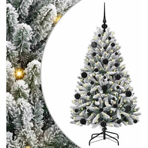 Artificial Christmas Tree Green and White 120 cm PVC and Metal vidaXL Artificial Christmas Tree Green and White 120 cm PVC and Metal vidaXL