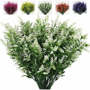 Ousudela - Artificial Lavender Plant, 8 Bunches Outdoor Anti-Ultraviolet Green Leaf Fake Shrubs Simulation Plants Indoor and Outdoor Hanging Flower Ousudela - Artificial Lavender Plant, 8 Bunches Outdoor Anti-Ultraviolet Green Leaf Fake Shrubs Simulation Plants Indoor and Outdoor Hanging Flower