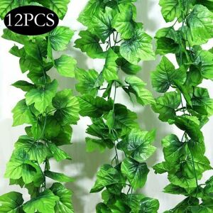 Hoopzi - Artificial Plants Leaf Garland, 12 Packs for Hanging Plants Fake Vines Silk Ivy Leaves Greenery Garland Hoopzi - Artificial Plants Leaf Garland, 12 Packs for Hanging Plants Fake Vines Silk Ivy Leaves Greenery Garland