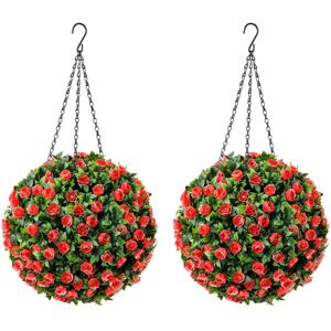 CHRISTOW Artificial Rose Topiary Balls (Pack of 2) CHRISTOW Artificial Rose Topiary Balls (Pack of 2)