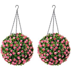 CHRISTOW Artificial Rose Topiary Balls (Pack of 2) CHRISTOW Artificial Rose Topiary Balls (Pack of 2)