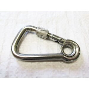 Securefix Direct - Asymmetric Carbine Hook with Eyelet & Screw Nut 11MM (Stainless Steel Locking Bar) Securefix Direct - Asymmetric Carbine Hook with Eyelet & Screw Nut 11MM (Stainless Steel Locking Bar)