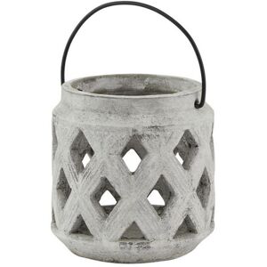 Athena Stone Lattice Lantern - Ceramic - L15 x W15 x H15 cm - White Athena Stone Lattice Lantern - Ceramic - L15 x W15 x H15 cm - White