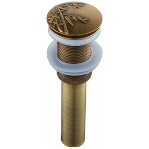 Gotrays - Automatic Push Open Sink Drain Plug for Washbasin, Antique Brass Click-clack Pop-up Waste Plug Without Overflow, Universal Bathroom Gotrays - Automatic Push Open Sink Drain Plug for Washbasin, Antique Brass Click-clack Pop-up Waste Plug Without Overflow, Universal Bathroom