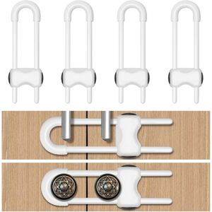 Linghhang - Baby Cabinet Locks(White), 4 Pack Child Proof U-Shaped Cabinet Locks, Baby Safety Cabinets, Child Locks for Cabinets, Child Proof Cabinet Linghhang - Baby Cabinet Locks(White), 4 Pack Child Proof U-Shaped Cabinet Locks, Baby Safety Cabinets, Child Locks for Cabinets, Child Proof Cabinet