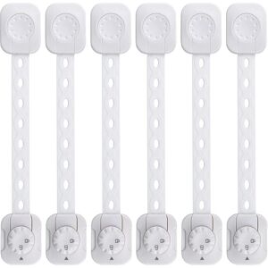 Aougo - Baby Safety Lock(Improved), Set of 6 Child/Baby Cupboard Locking Latches, for Drawer, Fridge(White, No Tool Required) Aougo - Baby Safety Lock(Improved), Set of 6 Child/Baby Cupboard Locking Latches, for Drawer, Fridge(White, No Tool Required)