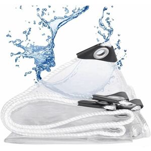 ONTWAY Bâche de protection Bâche Imperméable Transparente, Indéchirable Anti- Pluie Étanche Coupe- Vent Couverture Pvc Avec Oeillets, Housse De Protection ONTWAY Bâche de protection Bâche Imperméable Transparente, Indéchirable Anti- Pluie Étanche Coupe- Vent Couverture Pvc Avec Oeillets, Housse De Protection