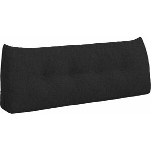 Back Pillow Black 120 x 24 x 50 cm Fabric vidaXL Back Pillow Black 120 x 24 x 50 cm Fabric vidaXL