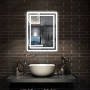 Aica Sanitaire - Backlit led Illuminated Bathroom Mirror with Light Sensor + Demister - Type b 500 x 700mm Aica Sanitaire - Backlit led Illuminated Bathroom Mirror with Light Sensor + Demister - Type b 500 x 700mm