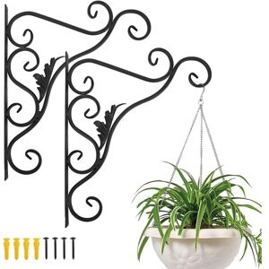MEMKEY Balcony Wall Plant Stand, Set of 2, European Retro Leaf Shape Wrought Iron Hanging Hook for Basket Lanterns with Screws, Outdoor Decoration for MEMKEY Balcony Wall Plant Stand, Set of 2, European Retro Leaf Shape Wrought Iron Hanging Hook for Basket Lanterns with Screws, Outdoor Decoration for