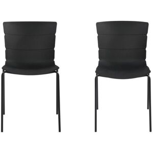 Bali Kitchen Chairs (Set of 2) - Plastic/Metal - L50.5 x W47 x H81 cm - Black - Flat Packed Bali Kitchen Chairs (Set of 2) - Plastic/Metal - L50.5 x W47 x H81 cm - Black - Flat Packed
