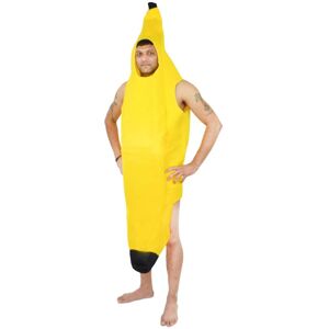 Shatchi - Banana Bananaman Fancy Dress Costume Sleeveless Jumpsuit - Ideal for Stag Night Fun Shatchi - Banana Bananaman Fancy Dress Costume Sleeveless Jumpsuit - Ideal for Stag Night Fun