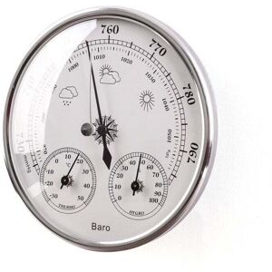 YMYNY Barometric Weather Station with Barometer and Thermometer Hygrometer 3 in 1 Wall Mounted Analog Weather Station for Indoor and Outdoor 53' Silver 1 YMYNY Barometric Weather Station with Barometer and Thermometer Hygrometer 3 in 1 Wall Mounted Analog Weather Station for Indoor and Outdoor 53' Silver 1