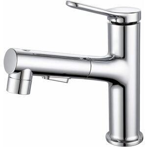 SJQKA Basin Faucet, Bathroom Faucet, Cold and Hot Basin Faucet, Basin Faucet for Bathroom, Single Lever Mixer, Bathroom Faucet with Pull Out Spray Chrome SJQKA Basin Faucet, Bathroom Faucet, Cold and Hot Basin Faucet, Basin Faucet for Bathroom, Single Lever Mixer, Bathroom Faucet with Pull Out Spray Chrome