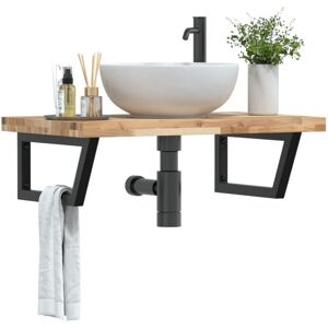 Basin Shelf Wall Mounted Steel and Solid Wood Acacia vidaXL Basin Shelf Wall Mounted Steel and Solid Wood Acacia vidaXL