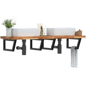 Basin Shelf Wall Mounted Steel and Solid Wood Acacia vidaXL Basin Shelf Wall Mounted Steel and Solid Wood Acacia vidaXL