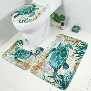 SERBIA Tapis de bain doux antidérapant imprimé animal de mer 3 pièces ensemble de salle de bain tapis Contour couvre-toilettes housse de siège de toilette SERBIA Tapis de bain doux antidérapant imprimé animal de mer 3 pièces ensemble de salle de bain tapis Contour couvre-toilettes housse de siège de toilette