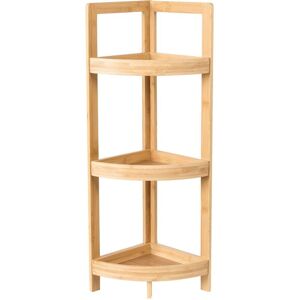 Beliani - Bathroom Bamboo Corner Shelving Unit 3-Tier Design Light Brown Illampu Beliani - Bathroom Bamboo Corner Shelving Unit 3-Tier Design Light Brown Illampu