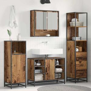 Bathroom Furniture Set with Drawer Old Wood 35 x 37.5 x 166 cm vidaXL Bathroom Furniture Set with Drawer Old Wood 35 x 37.5 x 166 cm vidaXL