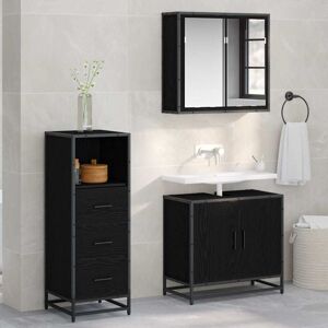 Bathroom Furniture Set with Drawer Black Oak 35 x 37.5 x 100 cm vidaXL Bathroom Furniture Set with Drawer Black Oak 35 x 37.5 x 100 cm vidaXL