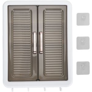 GROOFOO Bathroom Cabinet Wall Mounted Multifunctional Makeup Perfume Cosmetic Organizer Display Cabinet Skincare Storage Rack with Hooks GROOFOO Bathroom Cabinet Wall Mounted Multifunctional Makeup Perfume Cosmetic Organizer Display Cabinet Skincare Storage Rack with Hooks