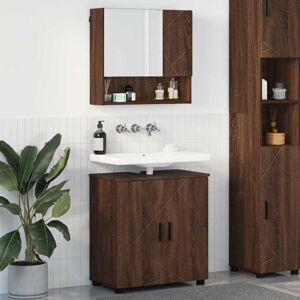 Bathroom Furniture Set 2 pcs Brown Oak Engineered wood & Metal vidaXL Bathroom Furniture Set 2 pcs Brown Oak Engineered wood & Metal vidaXL