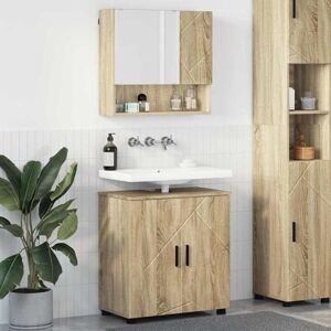 Bathroom Furniture Set 2 pcs Sonoma Oak Engineered wood & Metal vidaXL Bathroom Furniture Set 2 pcs Sonoma Oak Engineered wood & Metal vidaXL